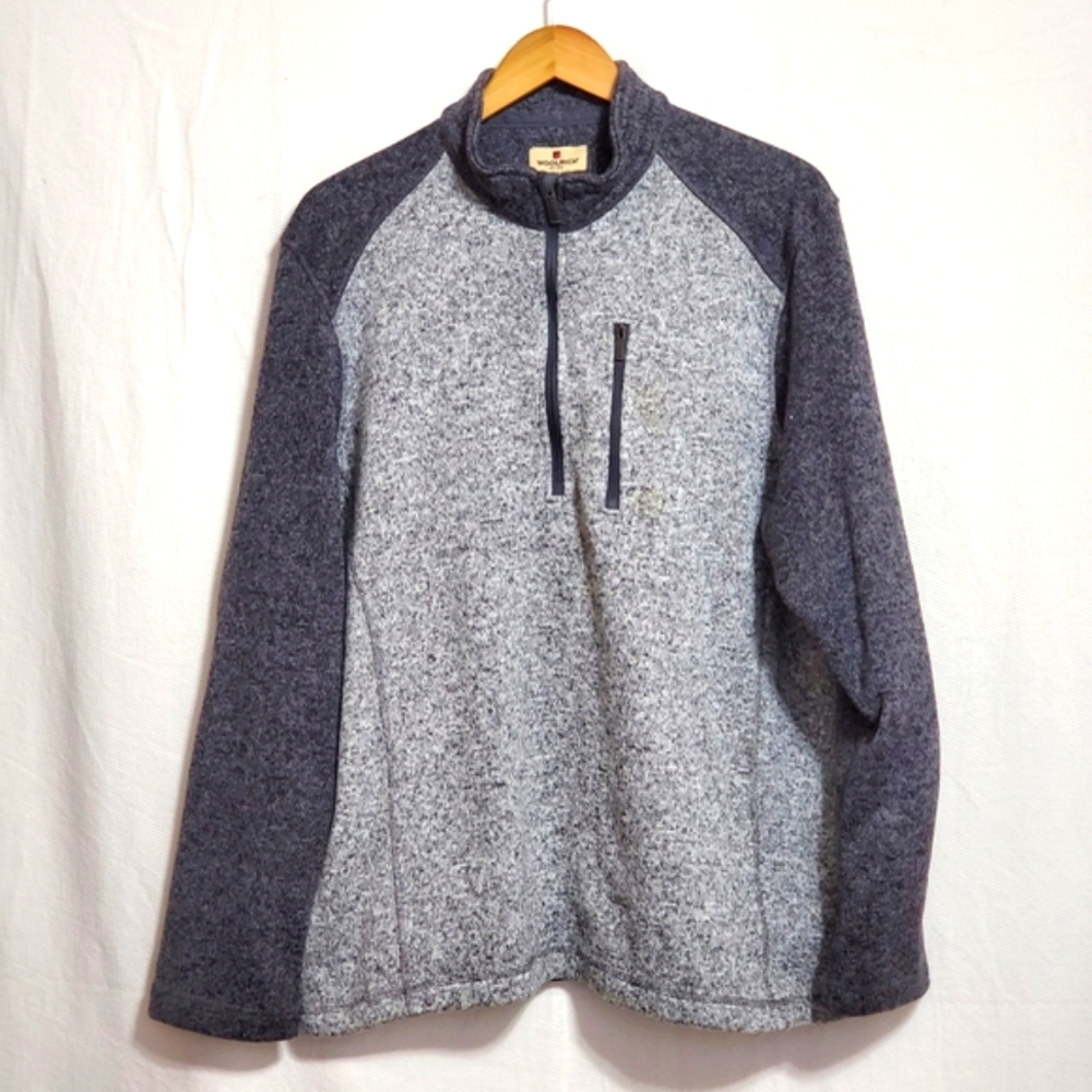 Woolrich Quarter Zip Pullover Gray Mens XXL